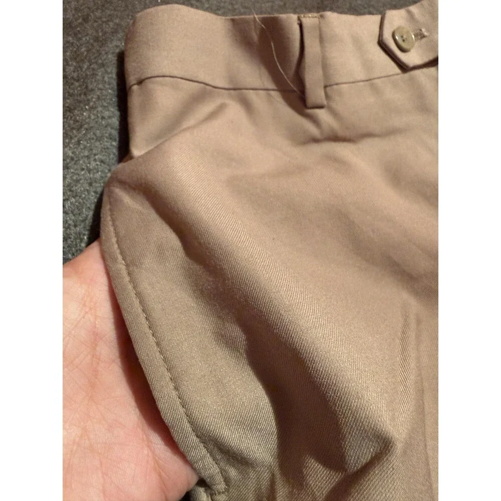 Pronto Uomo Dress Pants Mens 32x32 Beige Flat Front Rayon Blend Chino Office